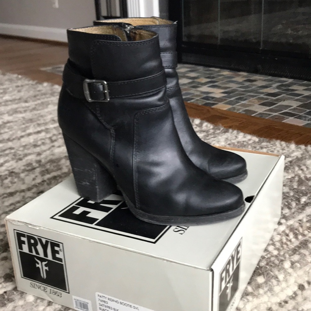 Frye Black Leather Booties